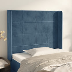 vidaXL Testiera ad Orecchio Blu Scuro 93x16x118/128 cm in Velluto