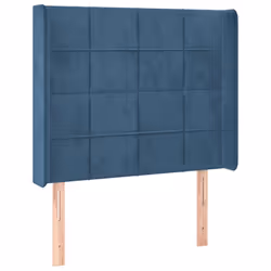 vidaXL Testiera ad Orecchio Blu Scuro 93x16x118/128 cm in Velluto - Vista aggiuntiva 2