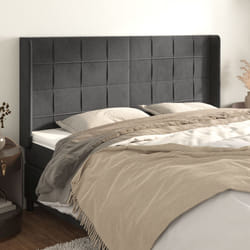 vidaXL Testiera ad Orecchio GrigioScuro 163x16x118/128cm in Velluto