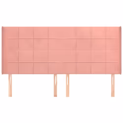 vidaXL Testiera ad Orecchio Rosa 163x16x118/128 cm in Velluto - Vista aggiuntiva 3