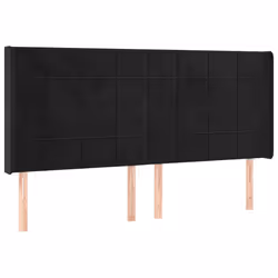 Testiera ad Orecchio Nera 183x16x118/128 cm in Vellutocod mxl 121642