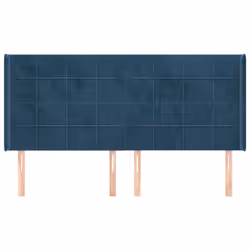 Testiera ad Orecchio Blu Scuro 183x16x118/128 cm in Vellutocod mxl 73740 - Vista aggiuntiva 3