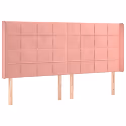 Testiera ad Orecchio Rosa 183x16x118/128 cm in Vellutocod mxl 97737 - Vista aggiuntiva 2
