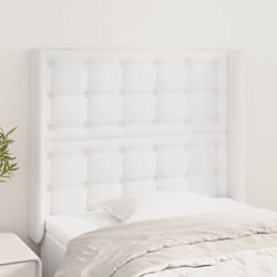vidaXL Testiera ad Orecchio Bianco 83x16x118/128 cm in Similpelle