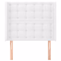 vidaXL Testiera ad Orecchio Bianco 83x16x118/128 cm in Similpelle - Vista aggiuntiva 3