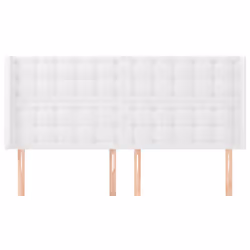 vidaXL Testiera ad Orecchio Bianco 163x16x118/128 cm in Similpelle - Vista aggiuntiva 3