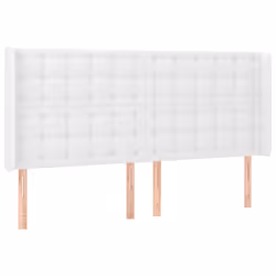 vidaXL Testiera ad Orecchio Bianco 183x16x118/128 cm in Similpelle - Vista aggiuntiva 2