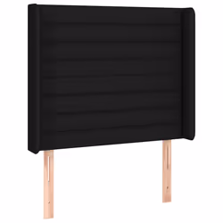 vidaXL Testiera ad Orecchio Nera 83x16x118/128 cm in Tessuto - Vista aggiuntiva 2