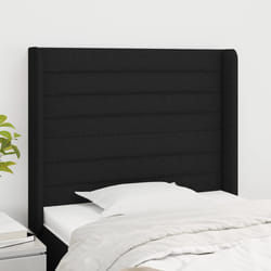 vidaXL Testiera ad Orecchio Nera 103x16x118/128 cm in Tessuto