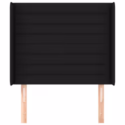 vidaXL Testiera ad Orecchio Nera 103x16x118/128 cm in Tessuto - Vista aggiuntiva 3