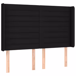 vidaXL Testiera ad Orecchio Nera 147x16x118/128 cm in Tessuto - Vista aggiuntiva 2