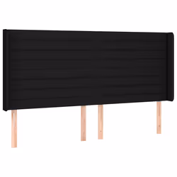 Testiera ad Orecchio Nera 183x16x118/128 cm in Tessutocod mxl 73743 - Vista aggiuntiva 2
