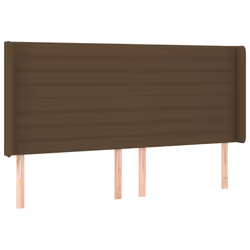 vidaXL Testiera ad Orecchio Marrone Scuro 183x16x118/128 cm in Tessuto - Vista aggiuntiva 2