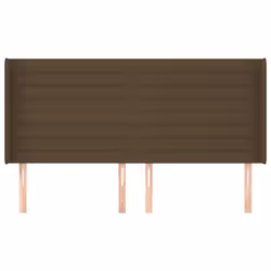 vidaXL Testiera ad Orecchio Marrone Scuro 183x16x118/128 cm in Tessuto - Vista aggiuntiva 3