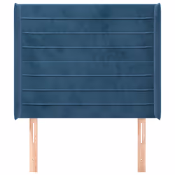 vidaXL Testiera ad Orecchio Blu Scuro 93x16x118/128 cm in Velluto - Vista aggiuntiva 3