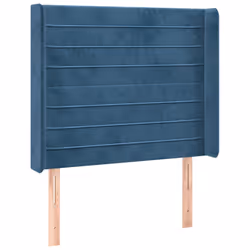 vidaXL Testiera ad Orecchio Blu Scuro 103x16x118/128 cm in Velluto - Vista aggiuntiva 2