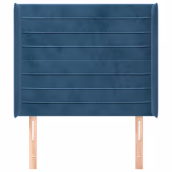 vidaXL Testiera ad Orecchio Blu Scuro 103x16x118/128 cm in Velluto - Vista aggiuntiva 3