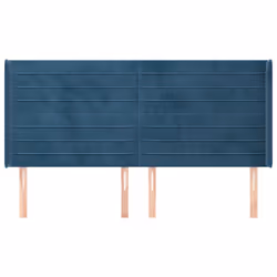 vidaXL Testiera ad Orecchio Blu Scuro 183x16x118/128 cm in Velluto - Vista aggiuntiva 3