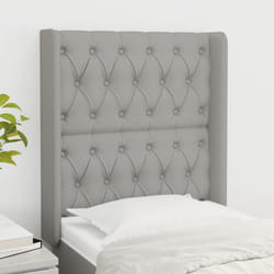 vidaXL Testiera ad Orecchio Grigio Chiaro 83x16x118/128 cm in Tessuto