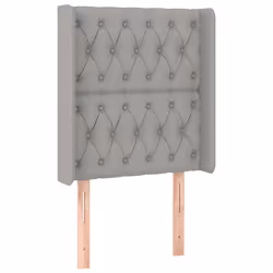 vidaXL Testiera ad Orecchio Grigio Chiaro 83x16x118/128 cm in Tessuto - Vista aggiuntiva 2
