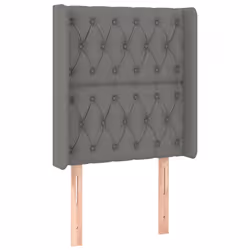 vidaXL Testiera ad Orecchio Grigio Scuro 83x16x118/128 cm in Tessuto - Vista aggiuntiva 2