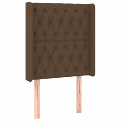 vidaXL Testiera ad Orecchio Marrone Scuro 83x16x118/128 cm in Tessuto - Vista aggiuntiva 2