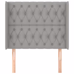 vidaXL Testiera ad Orecchio Grigio Chiaro 93x16x118/128 cm in Tessuto - Vista aggiuntiva 3