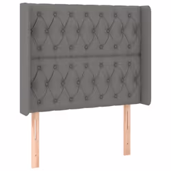 vidaXL Testiera ad Orecchio Grigio Scuro 93x16x118/128 cm in Tessuto - Vista aggiuntiva 2