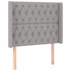 vidaXL Testiera ad Orecchio Grigio Chiaro 103x16x118/128 cm in Tessuto - Vista aggiuntiva 2
