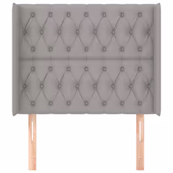 vidaXL Testiera ad Orecchio Grigio Chiaro 103x16x118/128 cm in Tessuto - Vista aggiuntiva 3