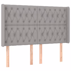 vidaXL Testiera ad Orecchio Grigio Chiaro 147x16x118/128 cm in Tessuto - Vista aggiuntiva 2