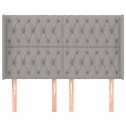 vidaXL Testiera ad Orecchio Grigio Chiaro 163x16x118/128 cm in Tessuto - Vista aggiuntiva 3