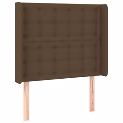 vidaXL Testiera ad Orecchio Marrone Scuro 83x16x118/128 cm in Tessuto - Vista aggiuntiva 2