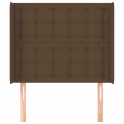 vidaXL Testiera ad Orecchio Marrone Scuro 83x16x118/128 cm in Tessuto - Vista aggiuntiva 3