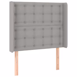 vidaXL Testiera ad Orecchio Grigio Chiaro 93x16x118/128 cm in Tessuto - Vista aggiuntiva 2