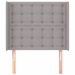 vidaXL Testiera ad Orecchio Grigio Chiaro 93x16x118/128 cm in Tessuto - Vista aggiuntiva 3