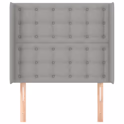 vidaXL Testiera ad Orecchio Grigio Chiaro 103x16x118/128 cm in Tessuto - Vista aggiuntiva 3