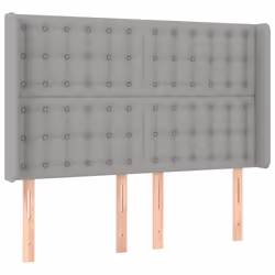 vidaXL Testiera ad Orecchio Grigio Chiaro 147x16x118/128 cm in Tessuto - Vista aggiuntiva 2