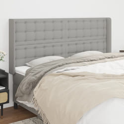 vidaXL Testiera ad Orecchio Grigio Chiaro 163x16x118/128 cm in Tessuto