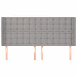 vidaXL Testiera ad Orecchio Grigio Chiaro 163x16x118/128 cm in Tessuto - Vista aggiuntiva 3