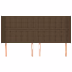 vidaXL Testiera ad Orecchio Marrone Scuro 163x16x118/128 cm in Tessuto - Vista aggiuntiva 3
