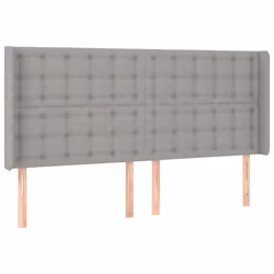 vidaXL Testiera ad Orecchio Grigio Chiaro 183x16x118/128 cm in Tessuto - Vista aggiuntiva 2