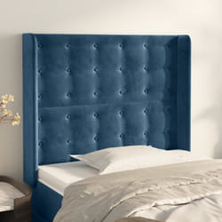vidaXL Testiera ad Orecchio Blu Scuro 83x16x118/128 cm in Velluto