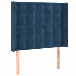 vidaXL Testiera ad Orecchio Blu Scuro 83x16x118/128 cm in Velluto - Vista aggiuntiva 2