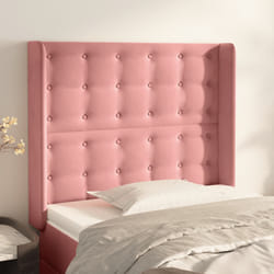 Testiera ad Orecchio Nera 83x16x118/128 cm in Vellutocod mxl 121669