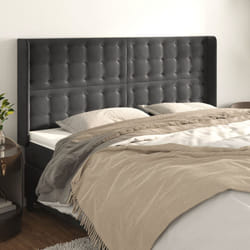 vidaXL Testiera ad Orecchio GrigioScuro 163x16x118/128cm in Velluto