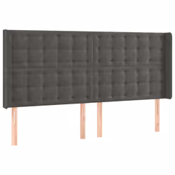 vidaXL Testiera ad Orecchio GrigioScuro 163x16x118/128cm in Velluto - Vista aggiuntiva 2