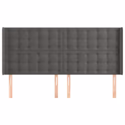 vidaXL Testiera ad Orecchio GrigioScuro 163x16x118/128cm in Velluto - Vista aggiuntiva 3