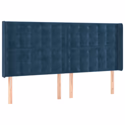 Testiera ad Orecchio Blu Scuro 163x16x118/128 cm in Vellutocod mxl 97770 - Vista aggiuntiva 2