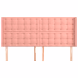 Testiera ad Orecchio Rosa 183x16x118/128 cm in Vellutocod mxl 97765 - Vista aggiuntiva 3